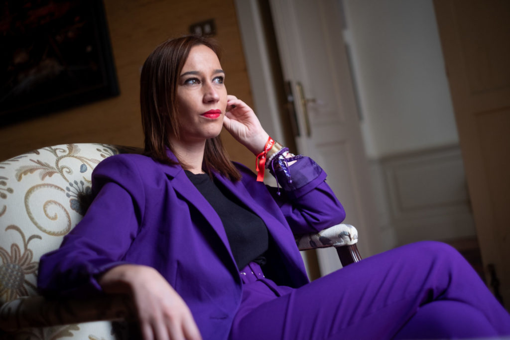 La secretaria de Organización del PSOE de Canarias, Nira Fierro, durante la entrevista. Fran Pallero