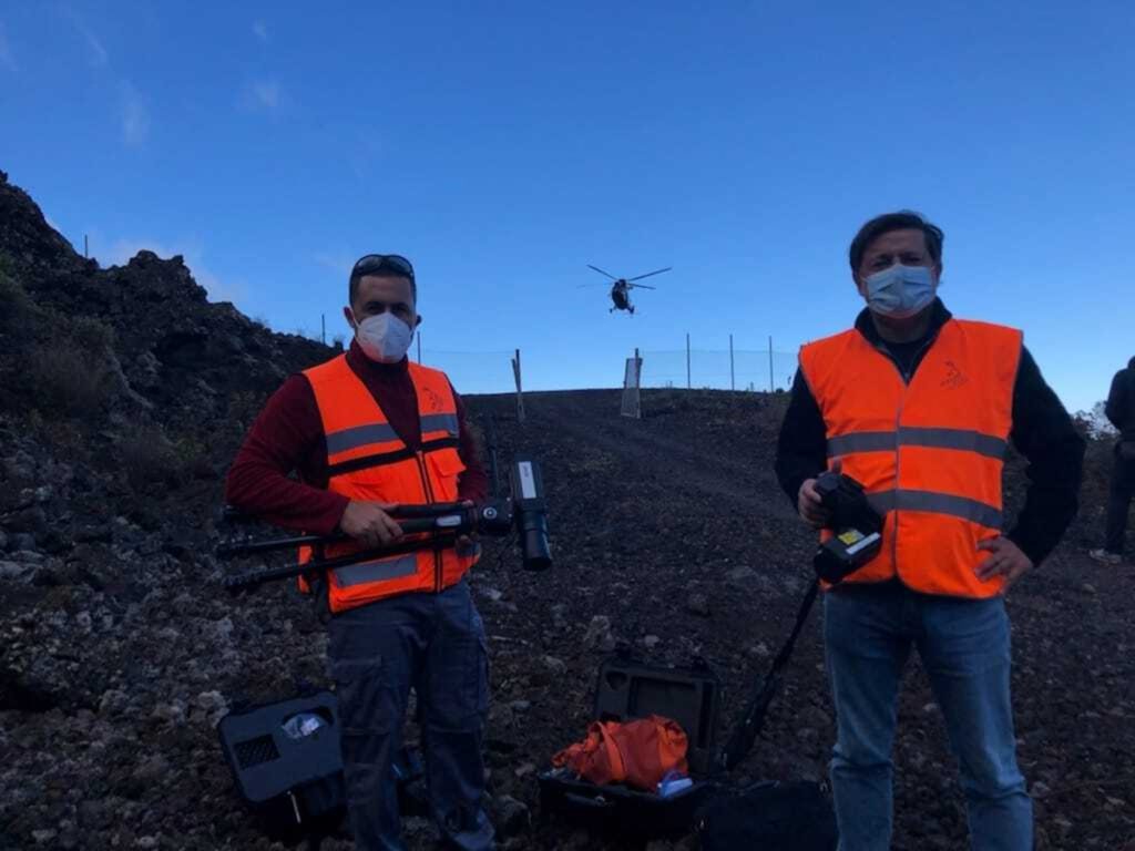 Miembros del equipo de Involcan, durante la crisis en La Palma.