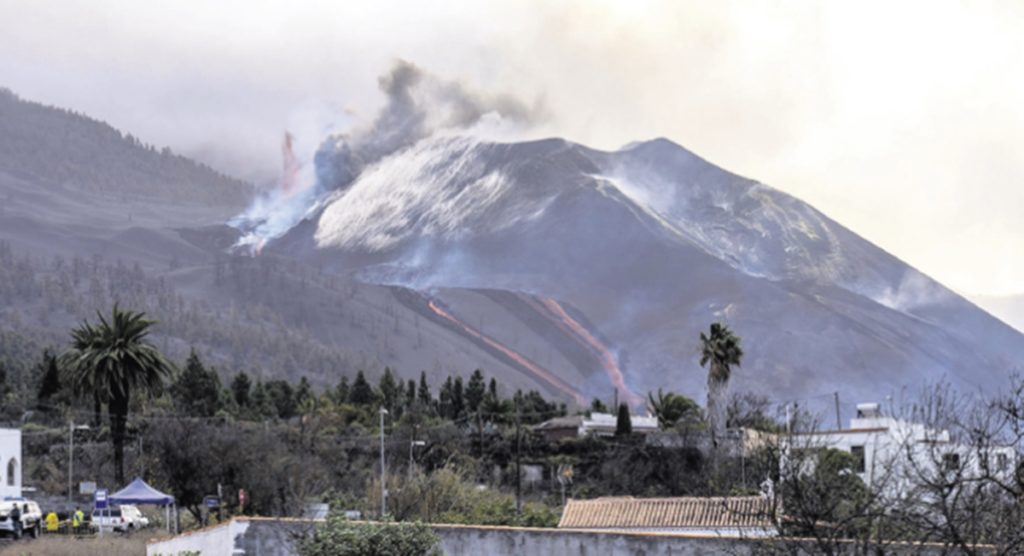 El volcán de Cumbre Vieja, que muestra signos de agotamiento después de tres meses de actividad. EP