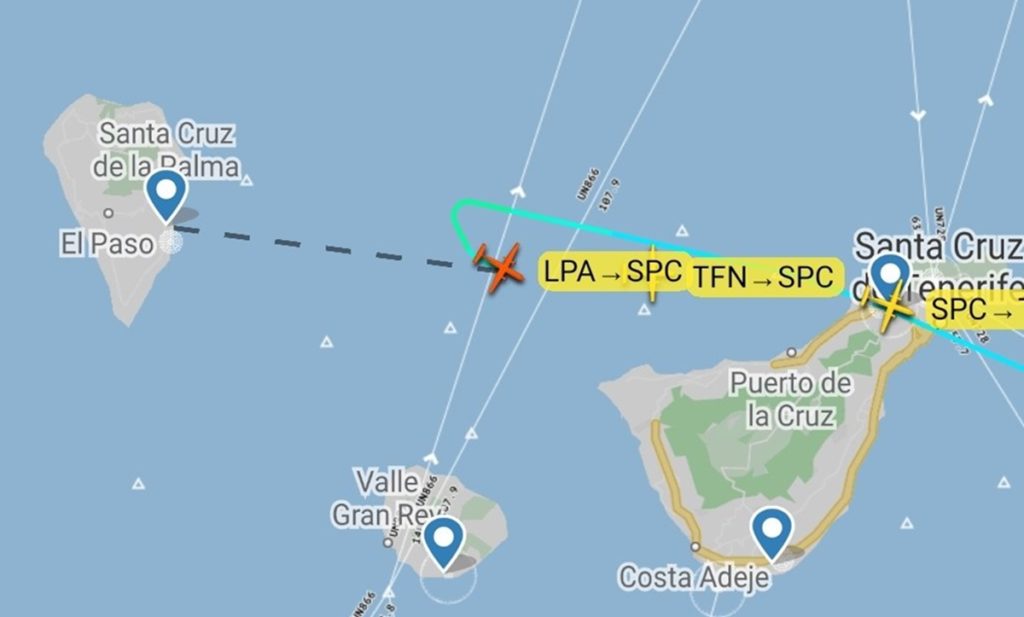 Un vuelo que partió de Tenerife Norte hacia La Palma ha tenido que regresar a Tenerife a causa de la baja visibilidad por la calima. Foto: Los Controladores Aéreos