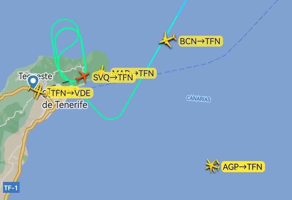 Anuncian esperas y desvíos a Tenerife Sur por la niebla en Los Rodeos