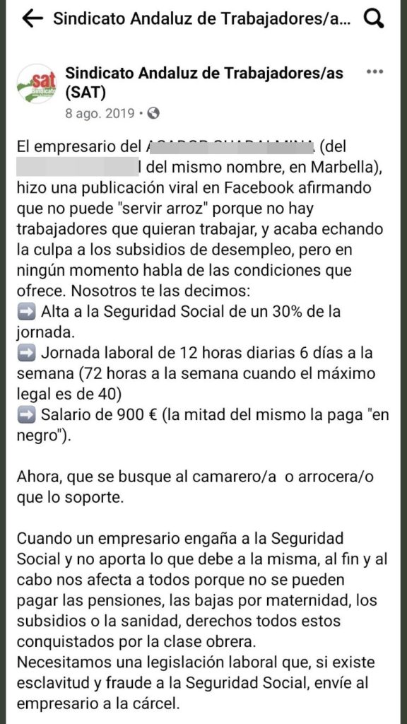 cartel de un restaurante