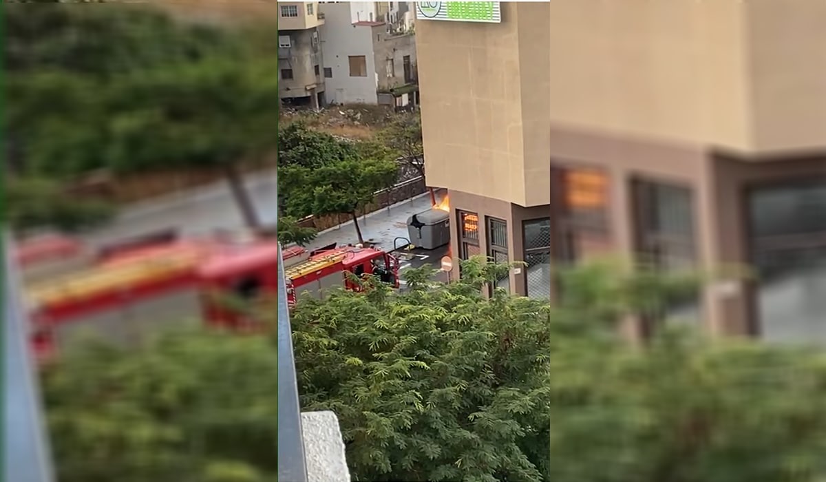 Alerta por el incendio de un contenedor en Santa Cruz de Tenerife