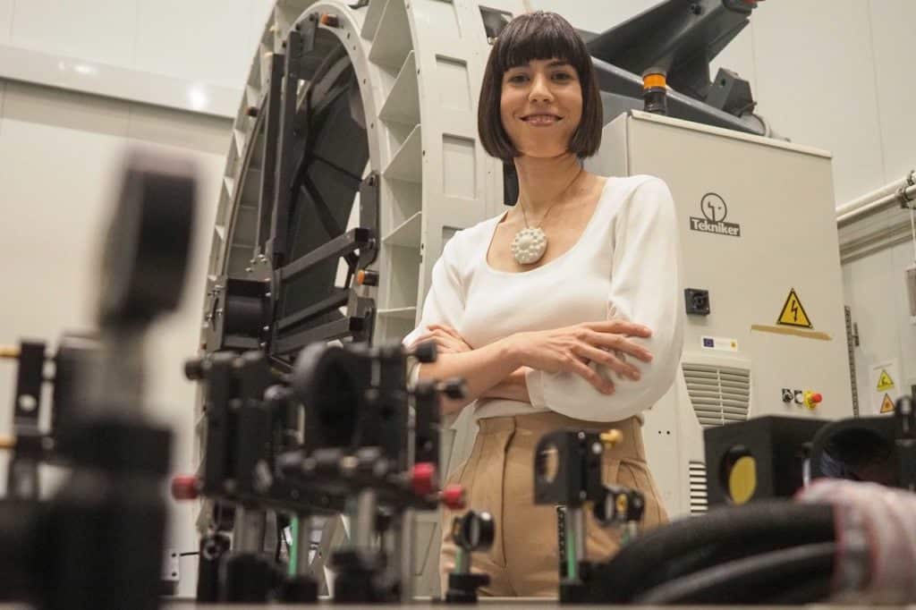 La ministra Diana Morat, durante su última visita a la sede del IAC, en Tenerife.