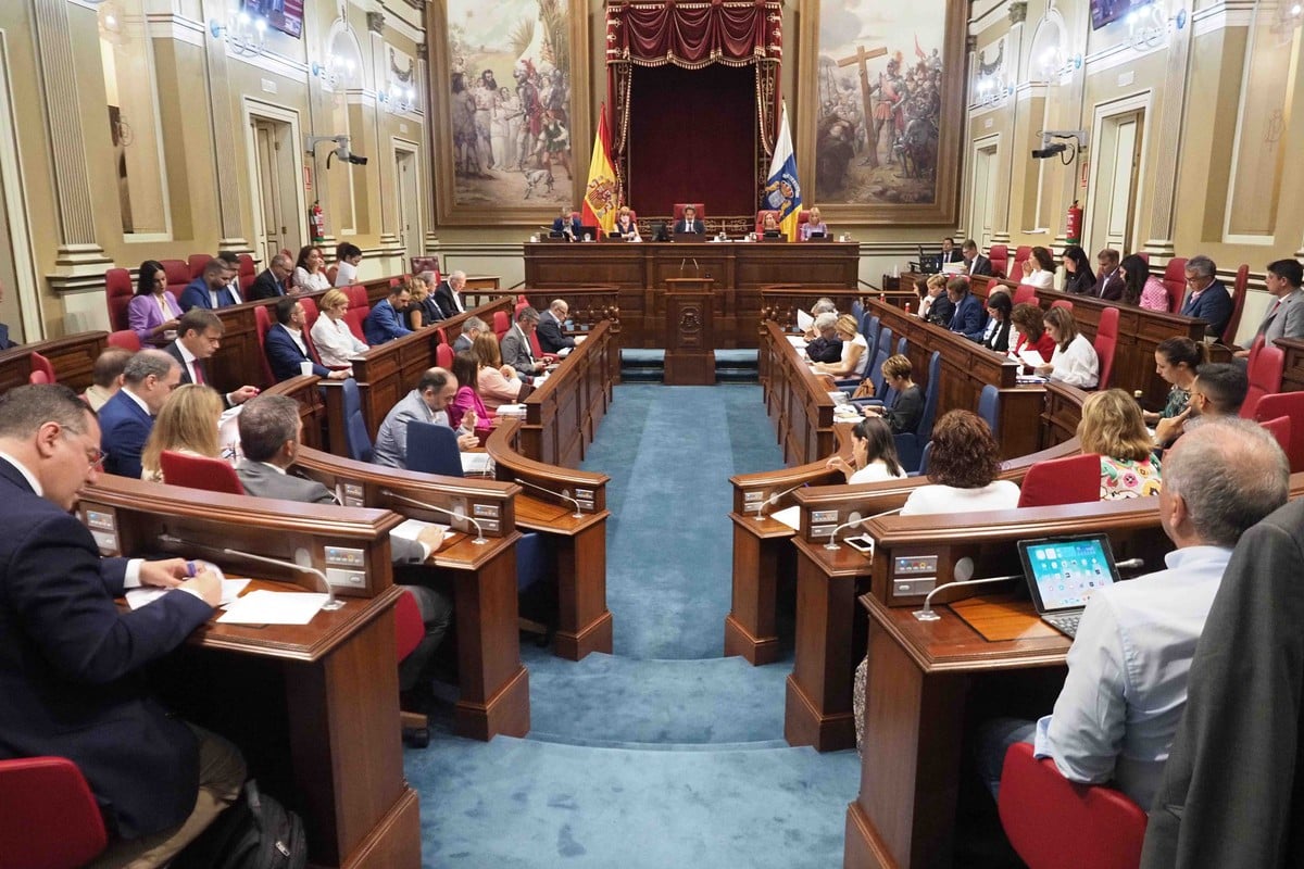Sesión plenaria del Parlamento canario.