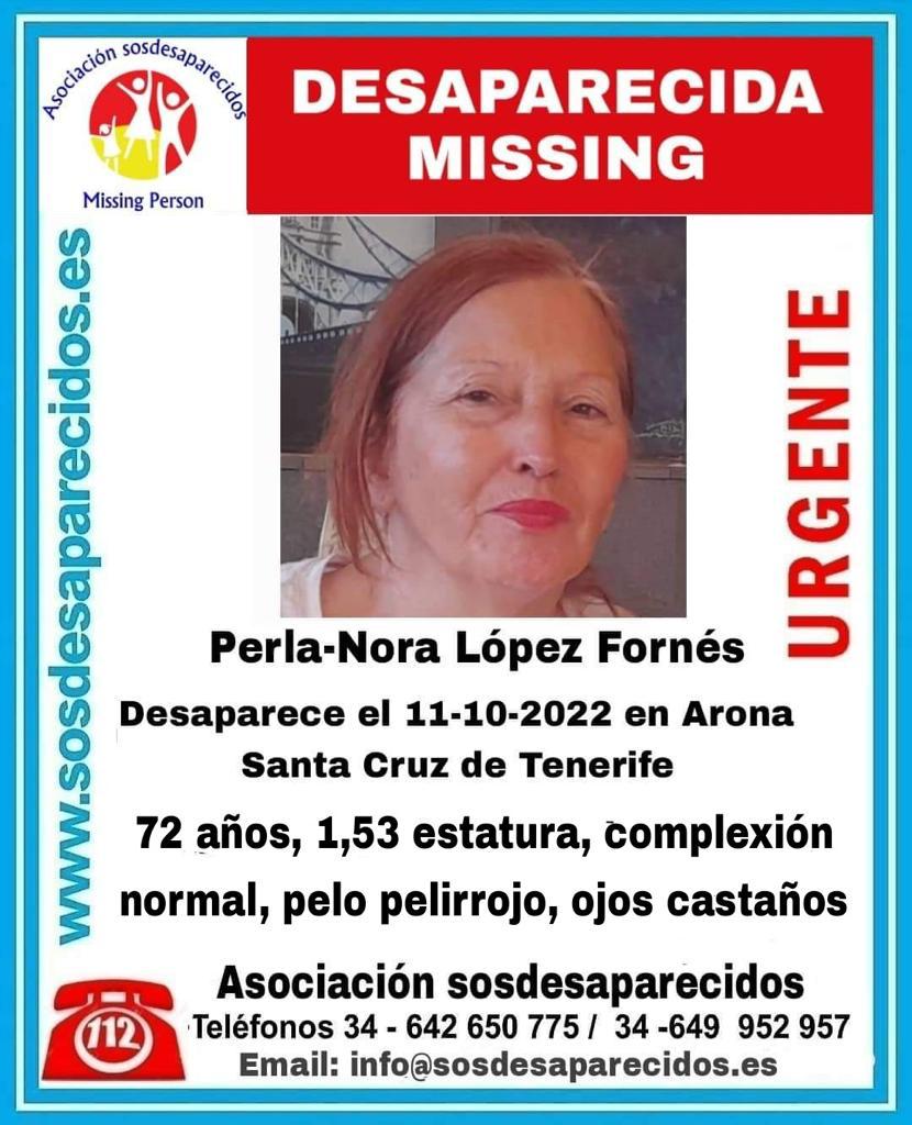 Buscan a Perla-Nora, desaparecida desde hace 10 días en Arona