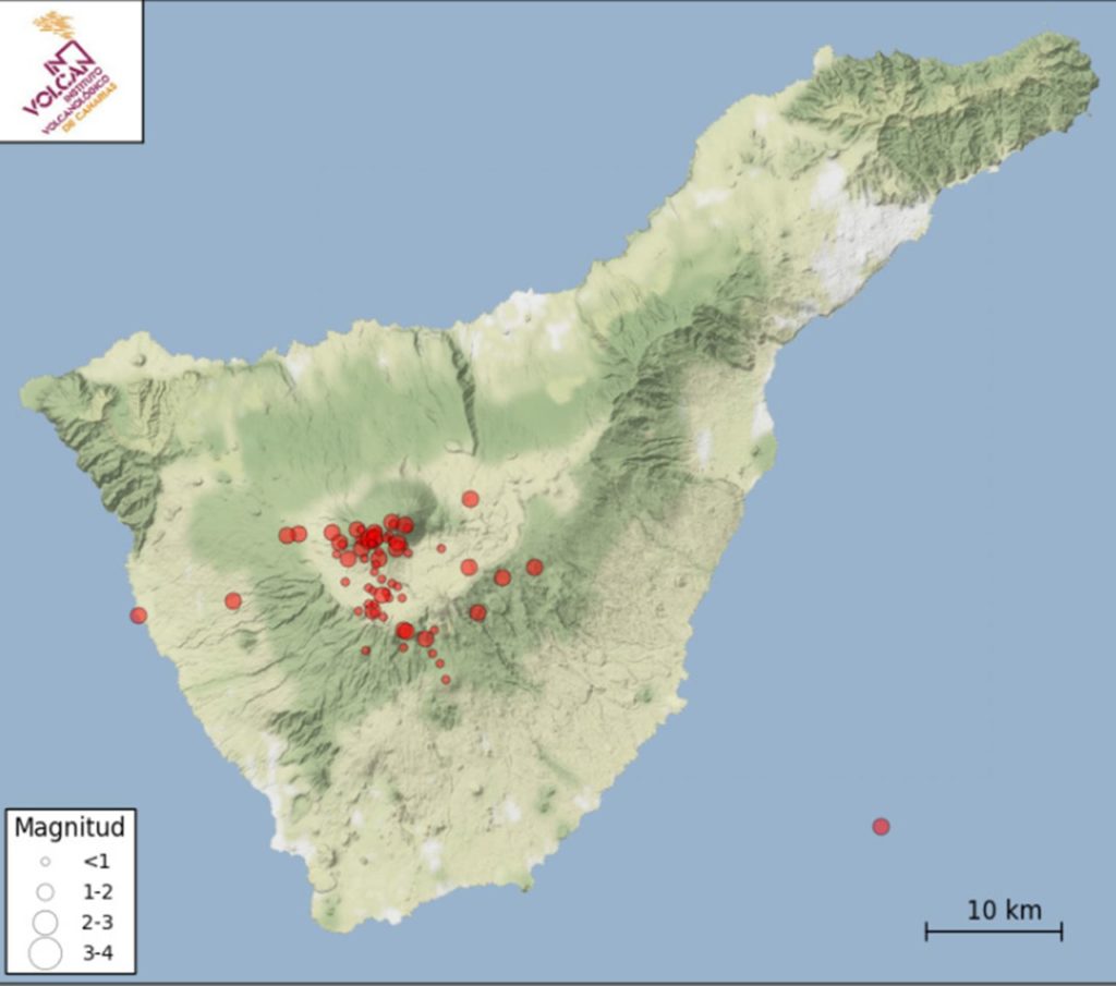 Detectan más de 100 sismos en Tenerife, la mayoría en Las Cañadas del Teide. Involcan