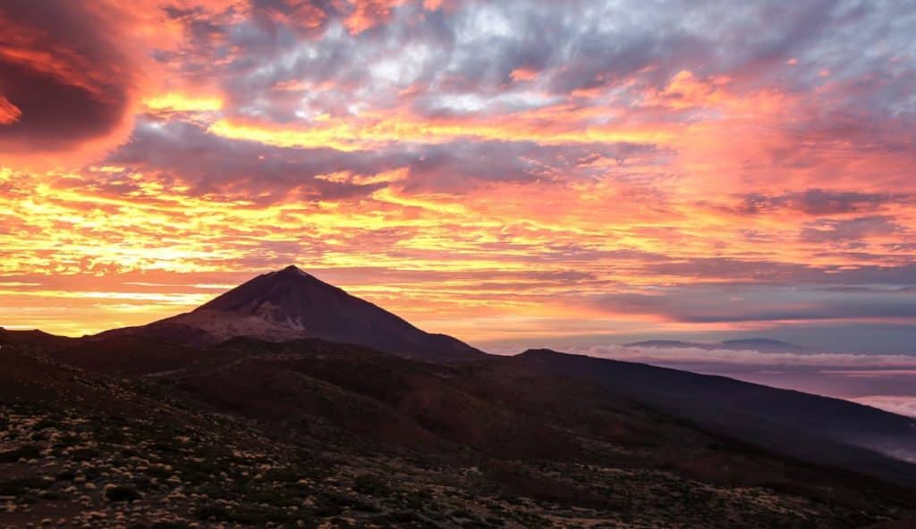 El atardecer más imponente del Parque Nacional del Teide
