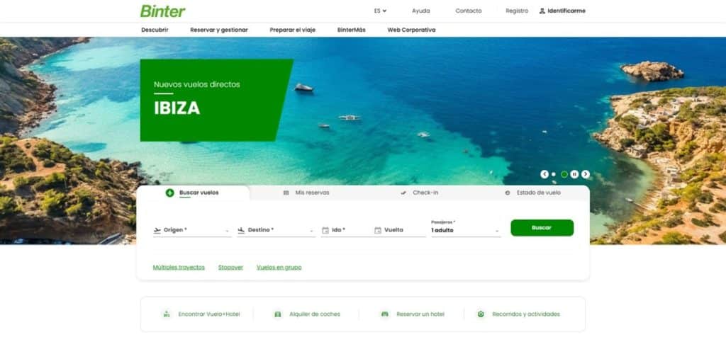 Binter lanza una nueva web que acompaña al usuario en todo el proceso del viaje