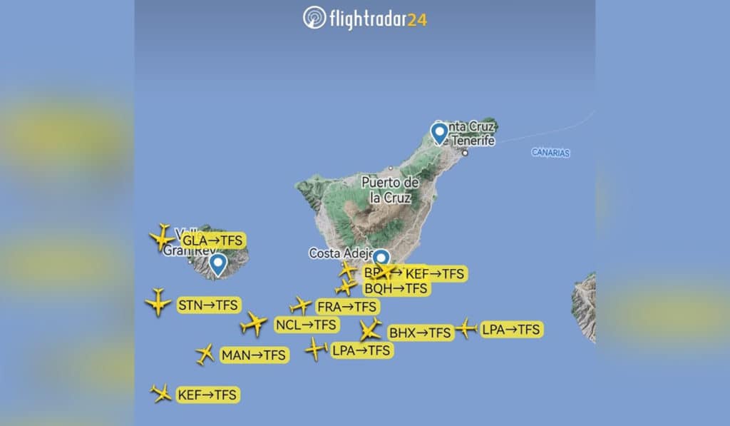 El mapa que demuestra la cantidad de turistas que llegan al sur de Tenerife