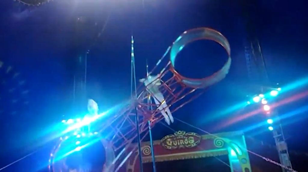 Un trapecista del Circo Quiros cae de una altura de 7 metros durante su espectáculo