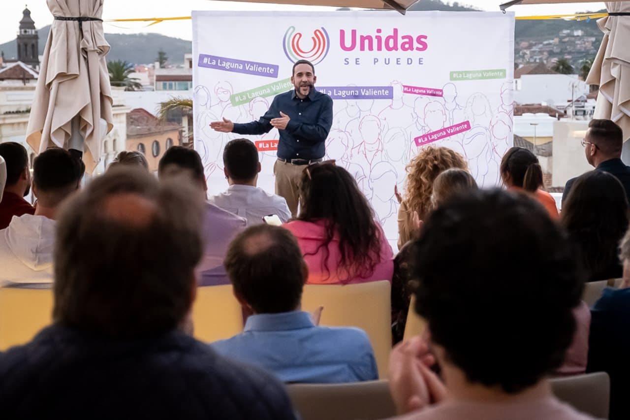 Rubens Ascanio durante la presentación de su candidatura al Ayuntamiento de Aguere.