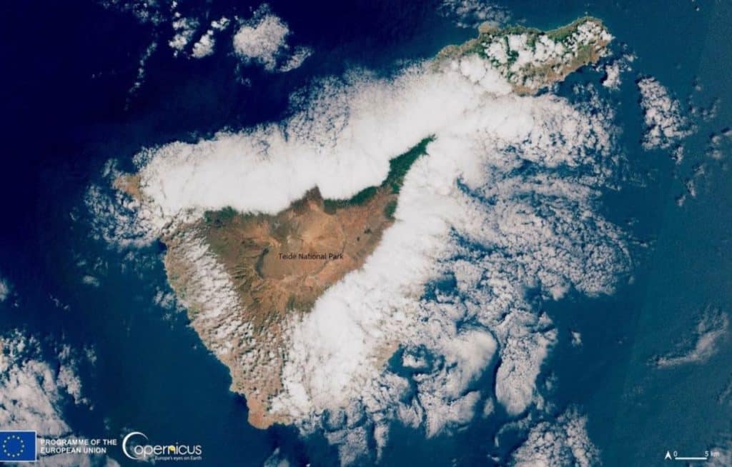 Copernicus capta la 'barba' de Tenerife