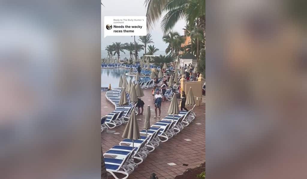 Un tiktoker denuncia que vuelve la "guerra de las tumbonas" en un hotel de Tenerife