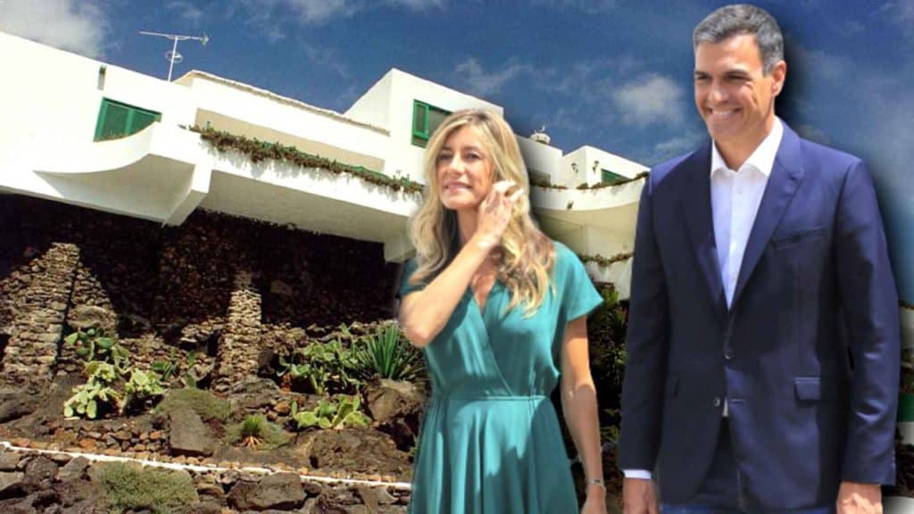 Pedro Sánchez y Begoña Gómez, con La Mareta al fondo en un fotomontaje.
