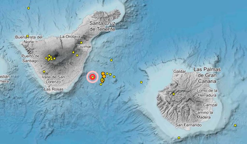 Detectados hasta 12 terremotos entre Tenerife y Gran Canaria en 48 horas