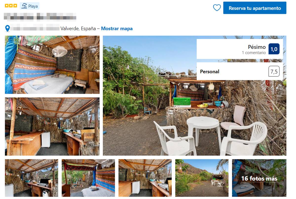 Alquilan una cabaña en una huerta en Canarias como un "apartamento": "El váter era un cubo"