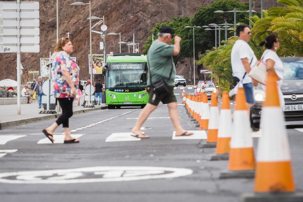 El carril bus se encuentra señalizado durante el recorrido. Sergio Méndez