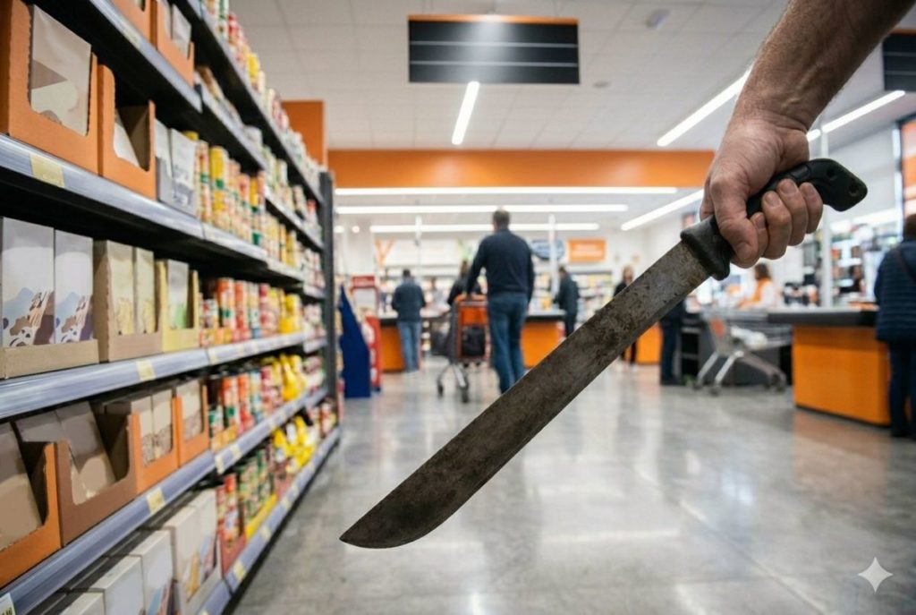 Pánico en un supermercado de Canarias: entran con machetes y arrancando las cajas