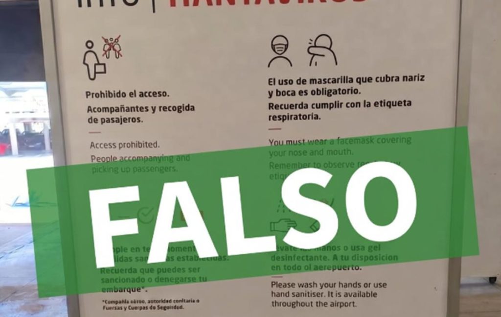 Aena desmiente el cartel sobre hantavirus en el Aeropuerto Tenerife Sur