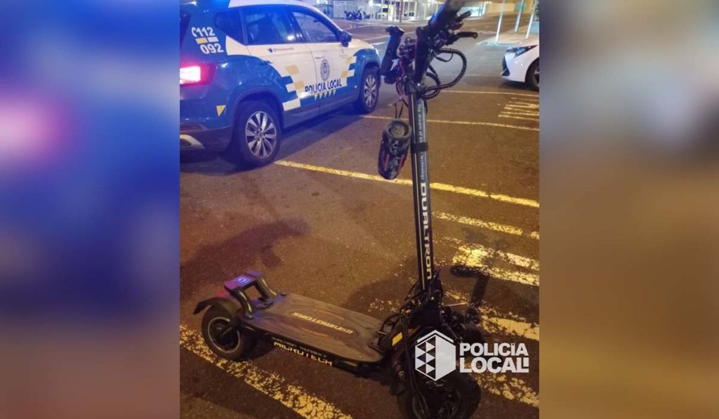 Cazan al conductor de un patinete el&eacute;ctrico a 100 km/h en una persecuci&oacute;n de pel&iacute;cula por Santa Cruz de Tenerife