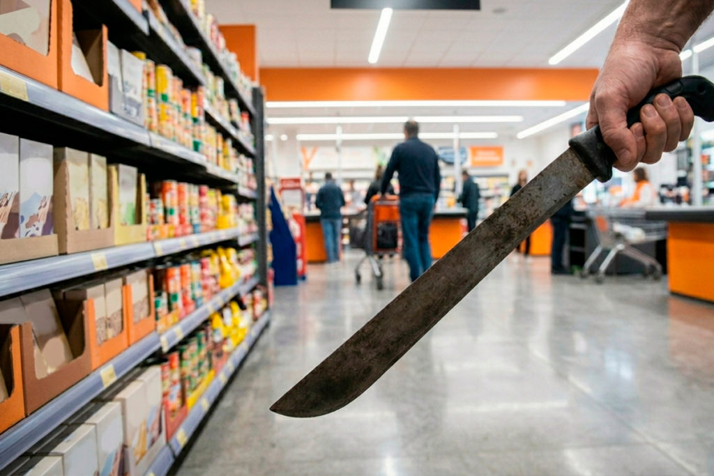 Pánico en un supermercado de Canarias: entran con machetes y arrancando las cajas