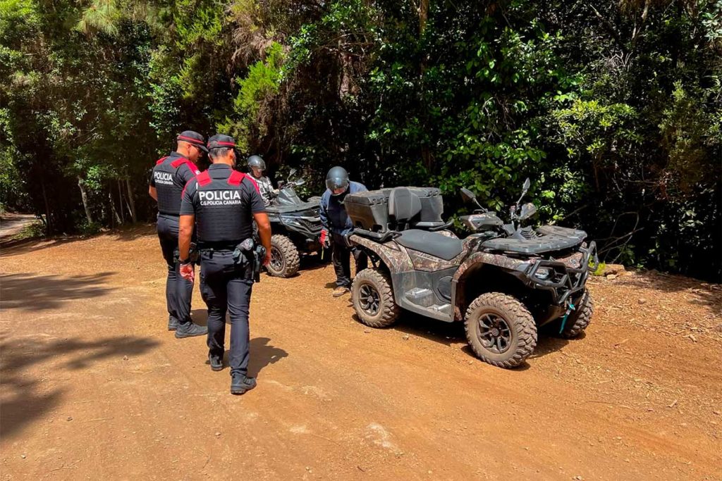 Controles sorpresa en las pistas forestales de Tenerife para frenar las infracciones de quads y motos