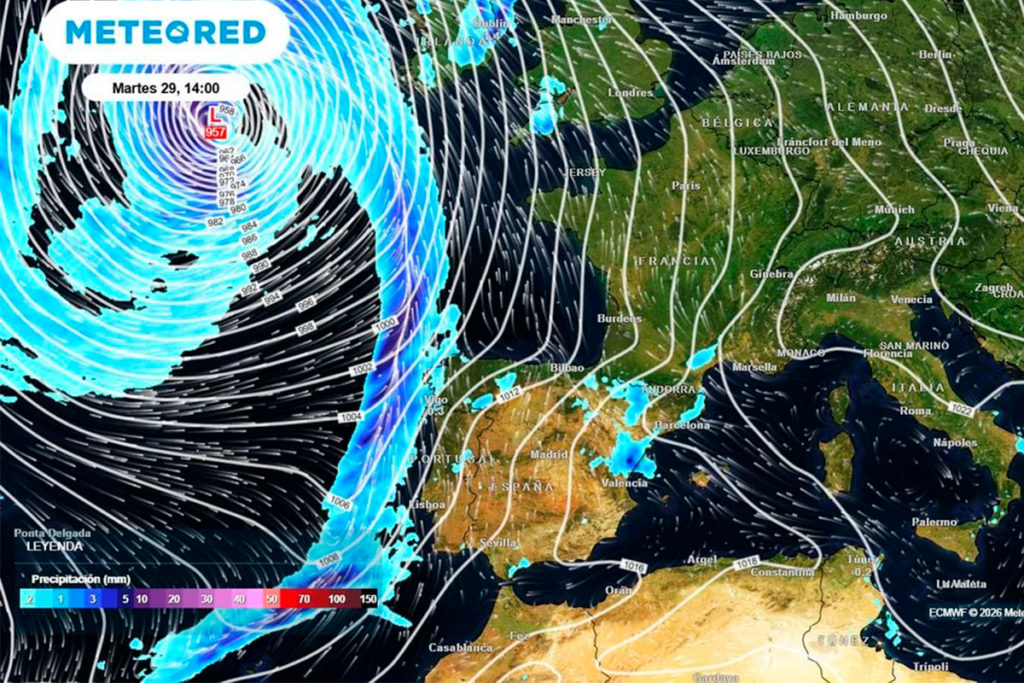 Una &ldquo;ciclog&eacute;nesis explosiva&rdquo; cambiar&aacute; el tiempo en Canarias: vuelven las lluvias y la calima