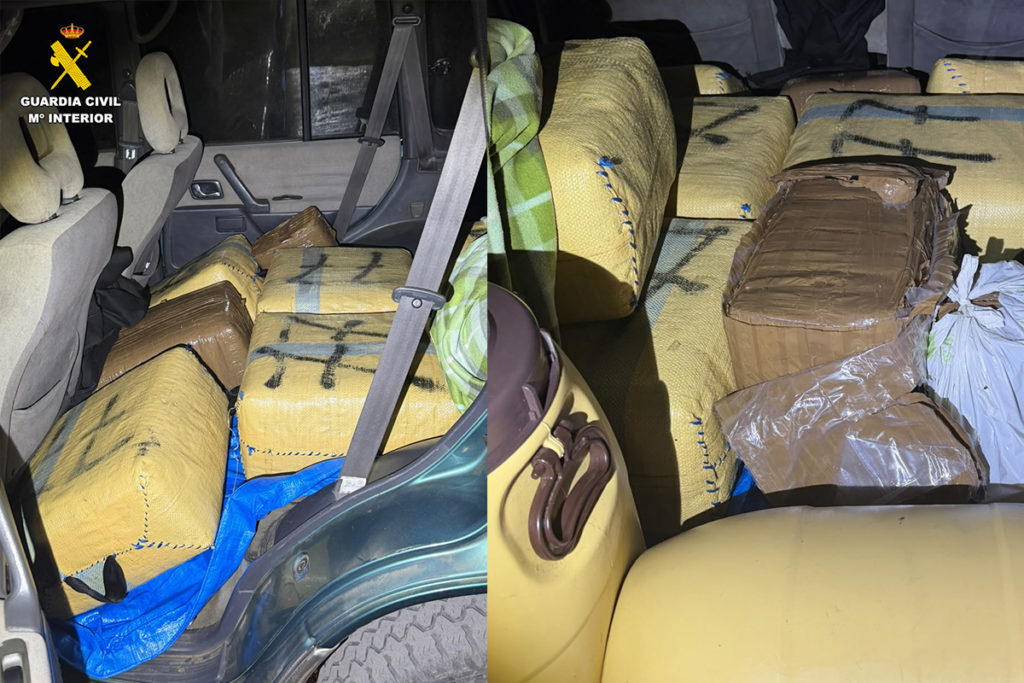 Dan el alto a un todoterreno en Canarias y descubren un cargamento de 354 kilos de droga